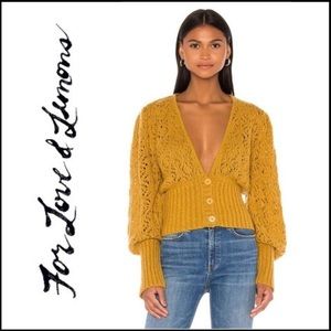 NWT For Love & Lemons Francois Pointelle Cardigan